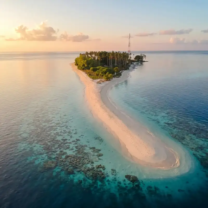 Beautiful white sandbar at Sibuan Island in Semporna Pavalintang Resort